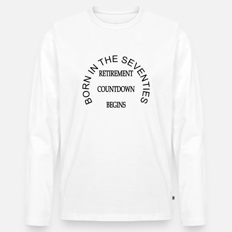 Geboren in den Siebzigern - Männer Premium Bio Langarmshirt - Weiß