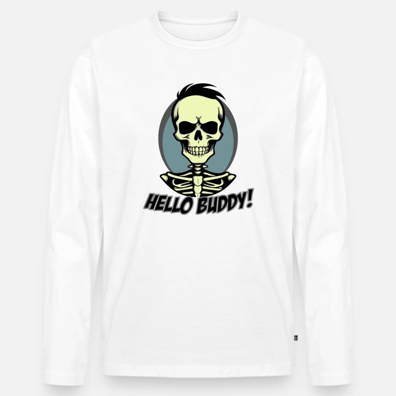 Hello Buddy 2 - Männer Premium Bio Langarmshirt - Weiß