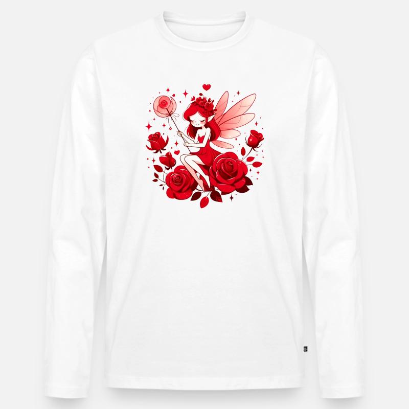 Fee der Liebe - Männer Premium Bio Langarmshirt - Weiß