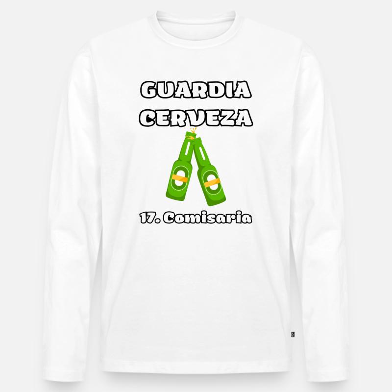 Bierpolizei - Männer Premium Bio Langarmshirt - Weiß