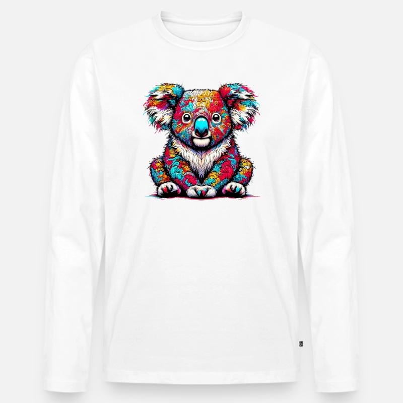Koala - Männer Premium Bio Langarmshirt - Weiß