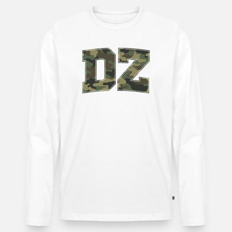 Militärischer Tarnbrief 3D - Männer Premium Bio Langarmshirt - Weiß