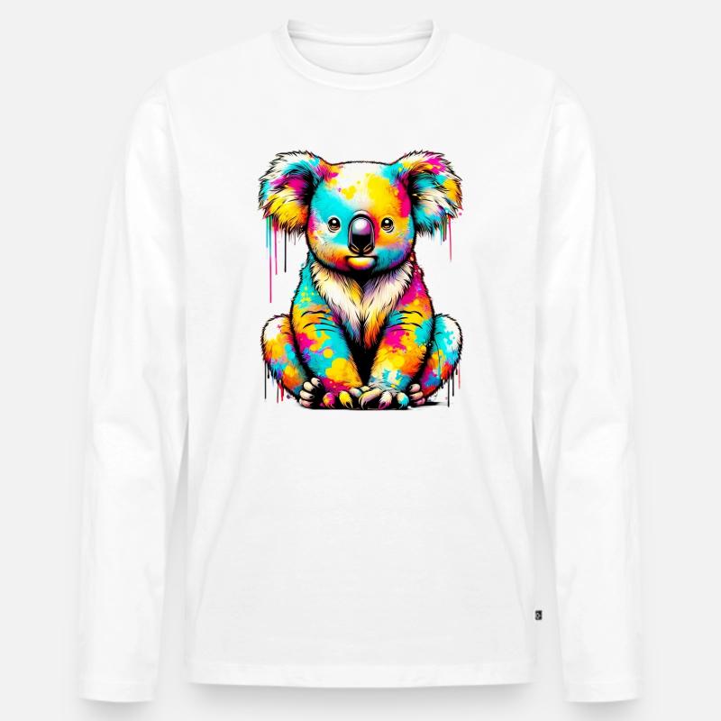 Koala - Männer Premium Bio Langarmshirt - Weiß