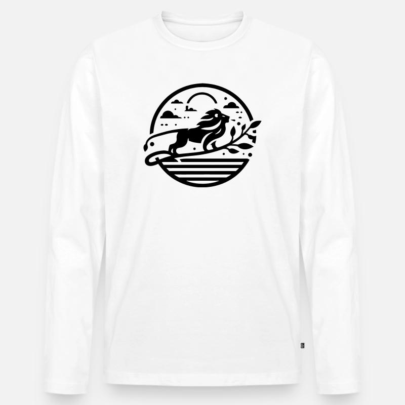 löwe 1 - Männer Premium Bio Langarmshirt - Weiß
