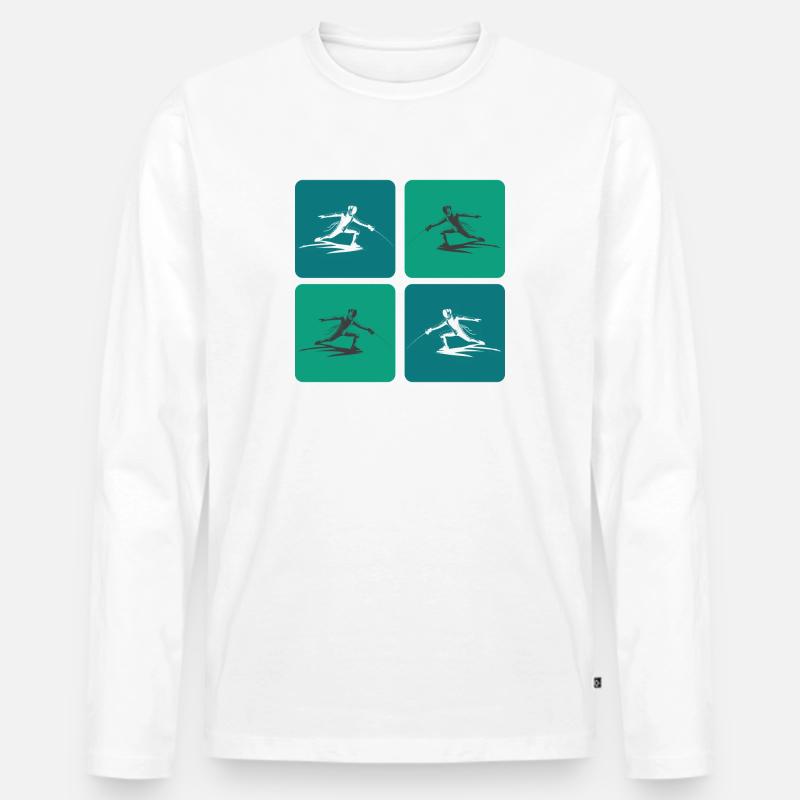 Fechten - Männer Premium Bio Langarmshirt - Weiß