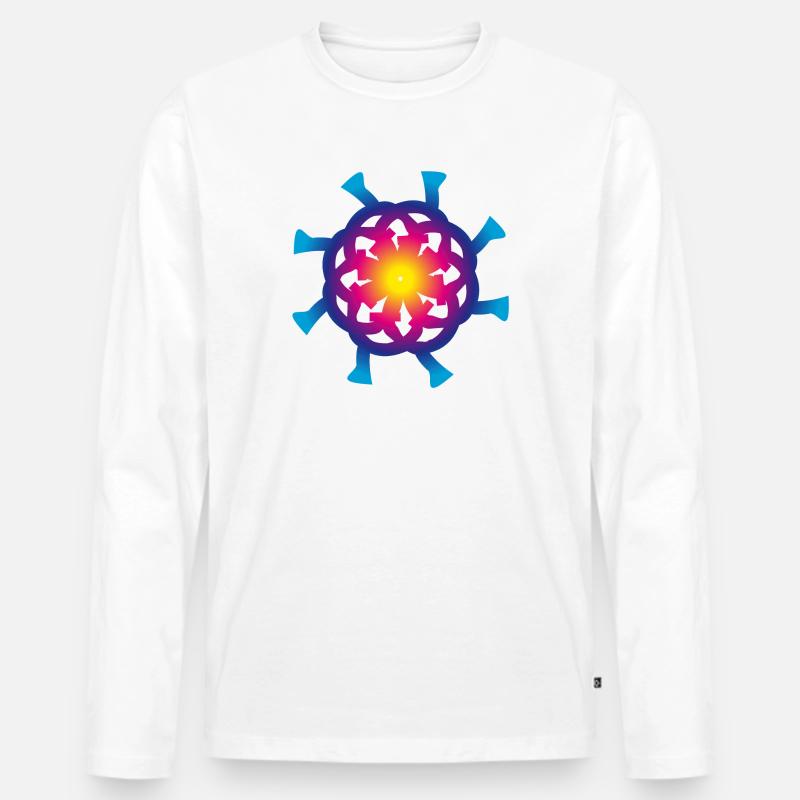 Spectral CIRCLE rainbow - Männer Premium Bio Langarmshirt - Weiß