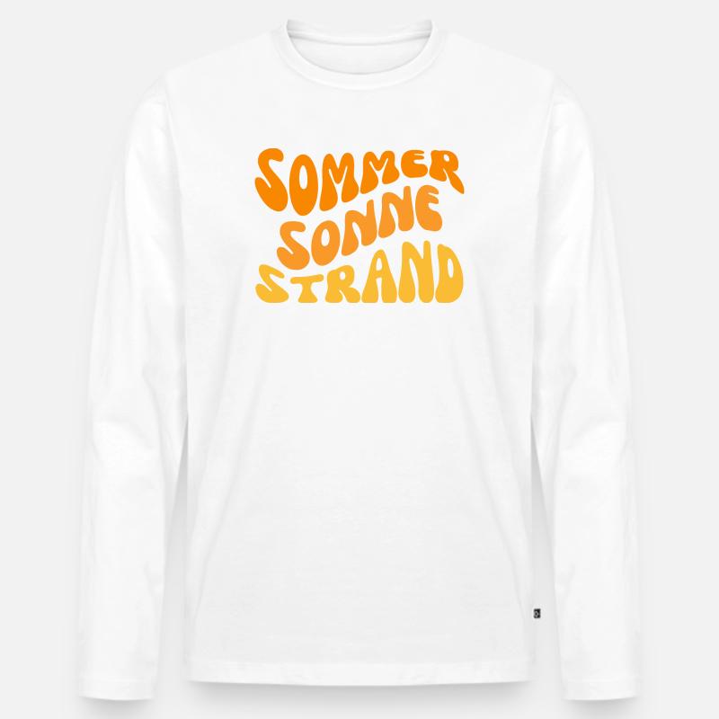 Sommer Sonne Strand Wavy - Männer Premium Bio Langarmshirt - Weiß