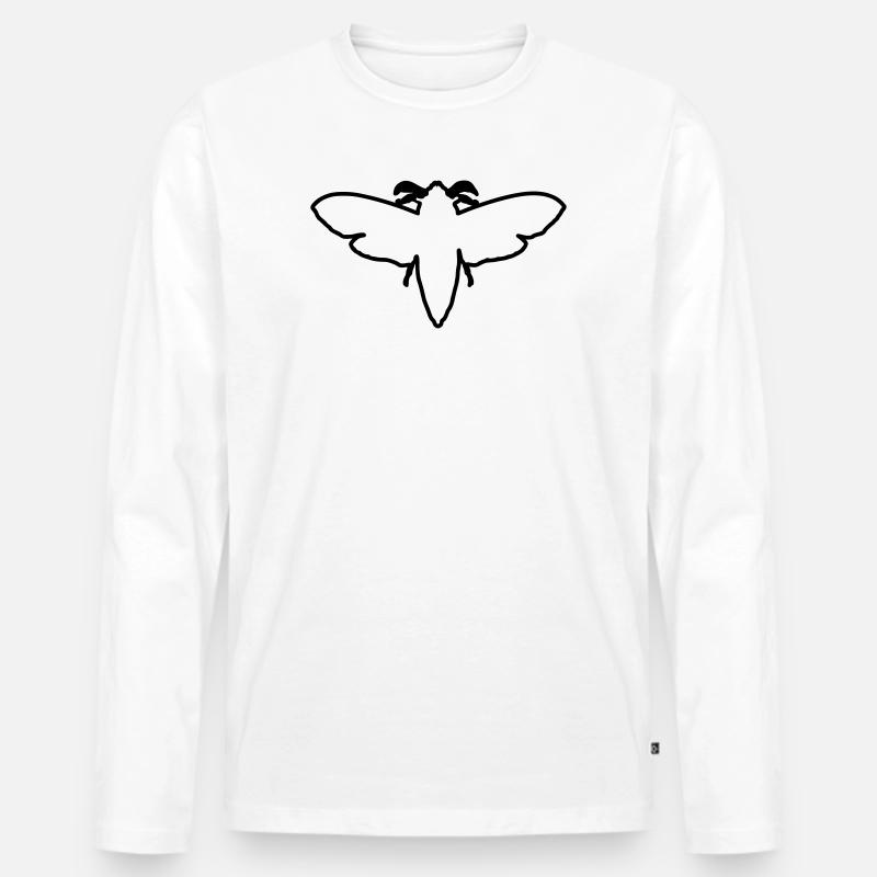 Motte 2 - Männer Premium Bio Langarmshirt - Weiß
