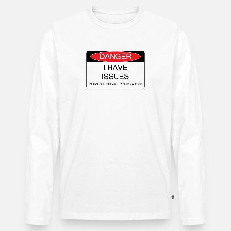 I have Issues - Männer Premium Bio Langarmshirt - Weiß