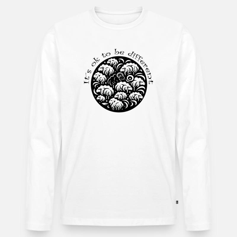 schwarzes Schaf - Männer Premium Bio Langarmshirt - Weiß