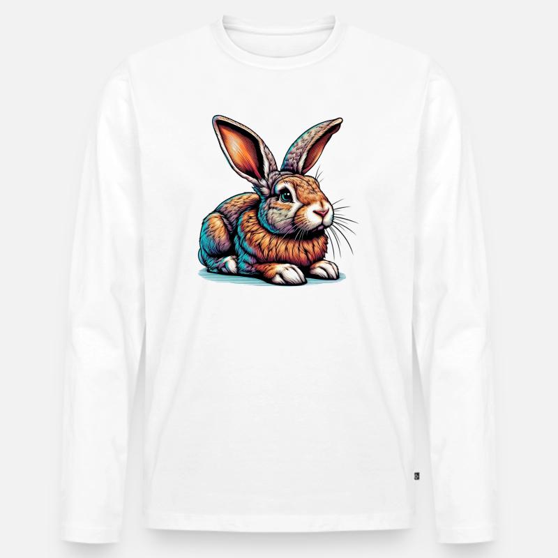 Kaninchen - Männer Premium Bio Langarmshirt - Weiß