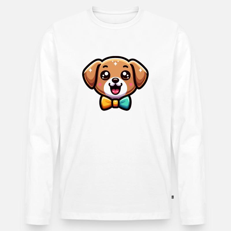 Beau Bowwow: Der adrette Welpe - Männer Premium Bio Langarmshirt - Weiß
