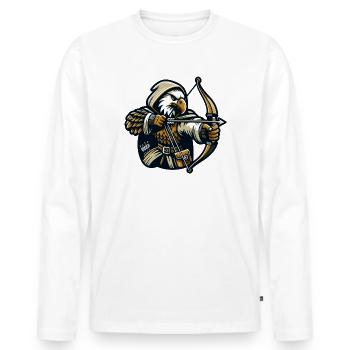 Skyward Archer: Der Adlerschütze - Männer Premium Bio Langarmshirt - Weiß - Vorne - Nico (187cm)