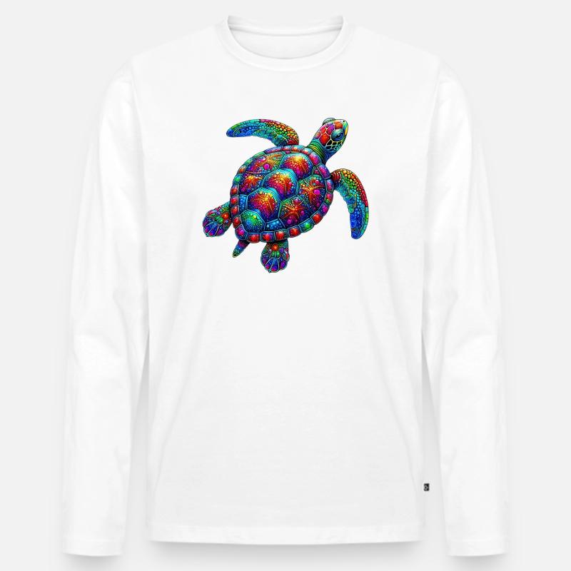 Schildkröte - Männer Premium Bio Langarmshirt - Weiß