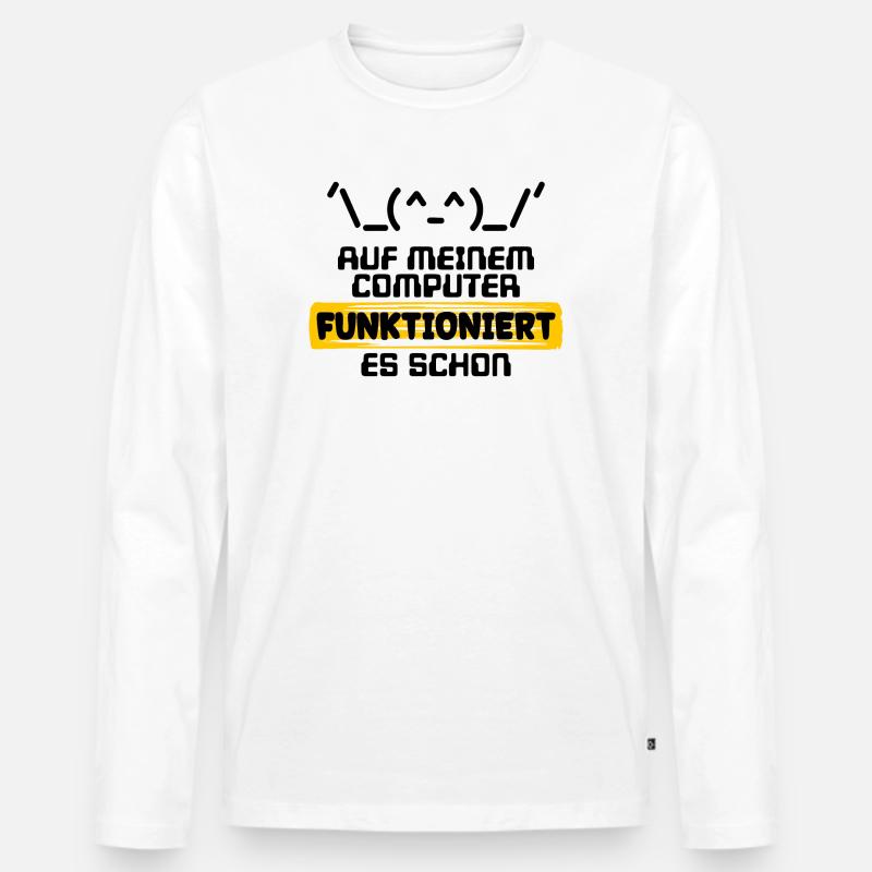 Developer Statement Code Skripting Programmierer - Männer Premium Bio Langarmshirt - Weiß