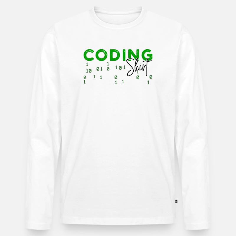 Coden Developer Programmierer Webentwickler Spruch - Männer Premium Bio Langarmshirt - Weiß