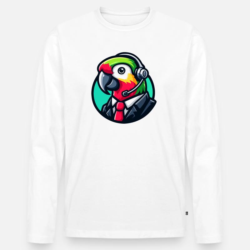 Parrot Professioneller Chat-Support - Männer Premium Bio Langarmshirt - Weiß