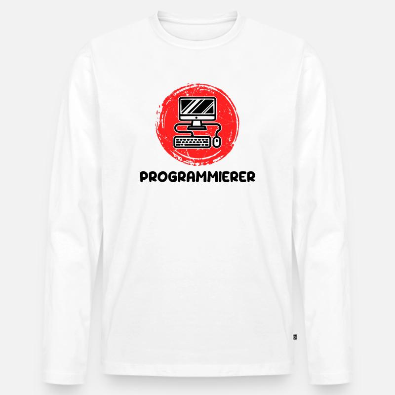 Developer Programmierer Coden Computer Informatik - Männer Premium Bio Langarmshirt - Weiß
