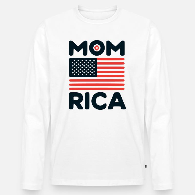 Amerika Mama - Männer Premium Bio Langarmshirt - Weiß