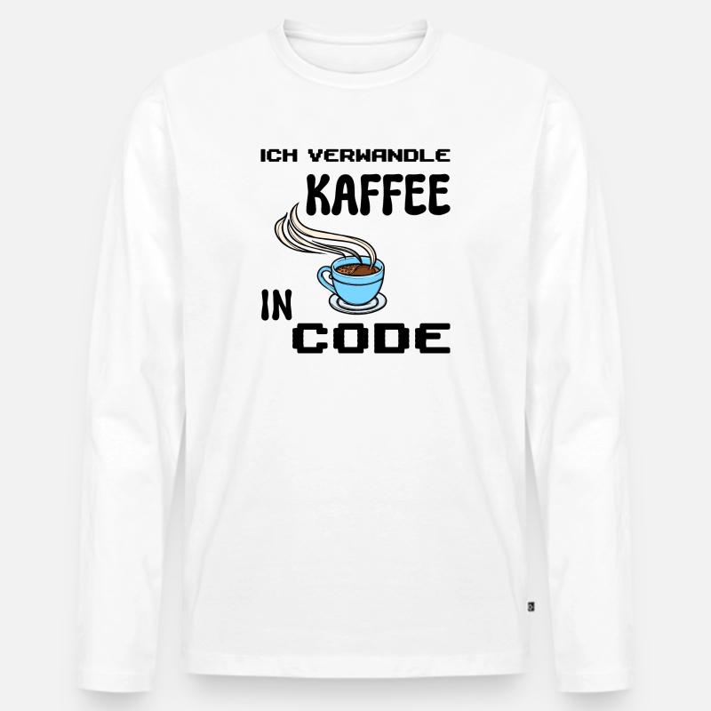 Coden Computerfreak Developer Statement Nerd - Männer Premium Bio Langarmshirt - Weiß