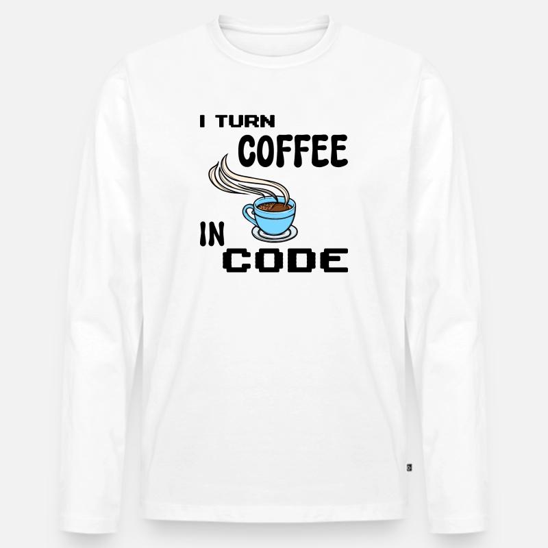 Programmeur de code Scripting Statement Développeur - T-shirt manches longues Premium bio Homme - blanc