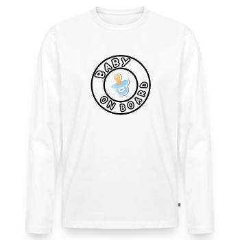 BABY ON BOARD STICKER Pacifier Pacifier Pacifier Nunni - Men's Premium Organic Long Sleeve Shirt - white - Front - Nico (187cm)