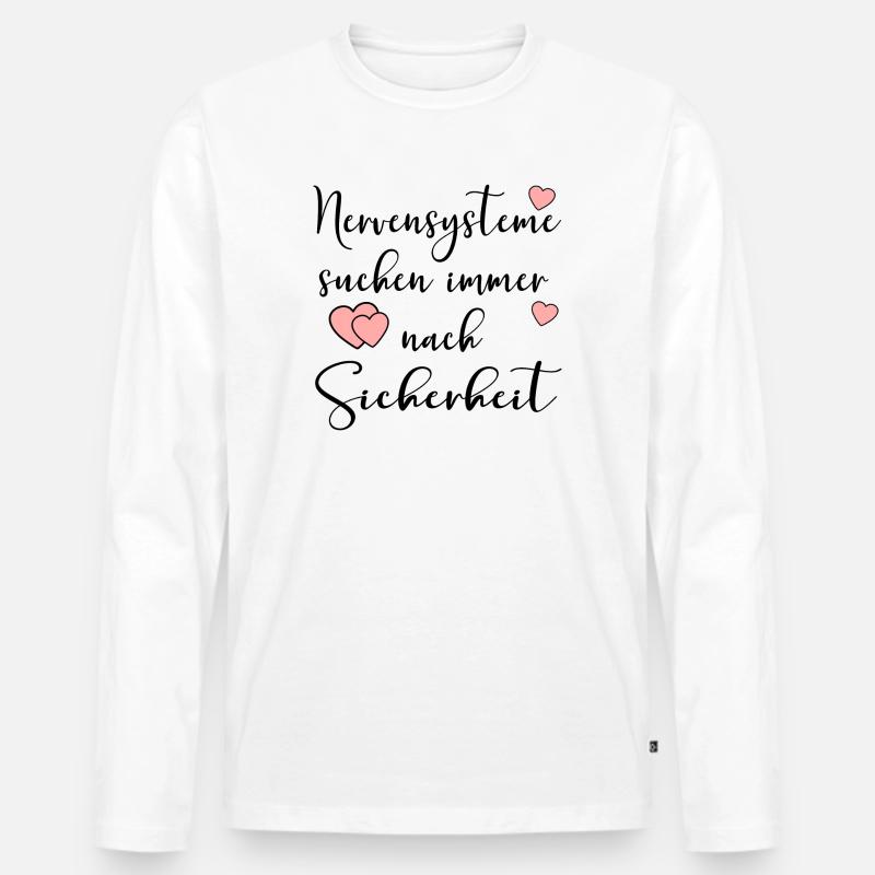 NERVENSYSTEME SICHERHEIT - Männer Premium Bio Langarmshirt - Weiß