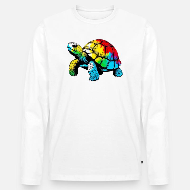 Schildkröte - Männer Premium Bio Langarmshirt - Weiß