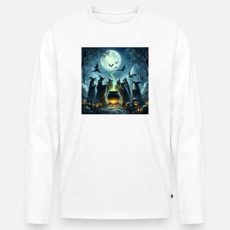 Hexenzirkel - Männer Premium Bio Langarmshirt - Weiß