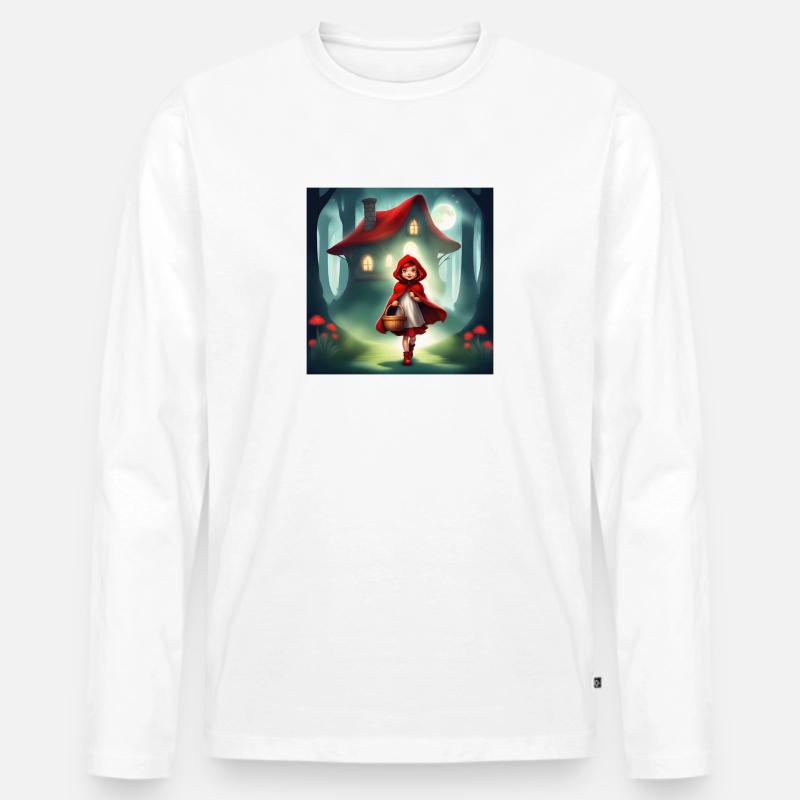 Rotkäppchen, ein wunderbares Märchen - Männer Premium Bio Langarmshirt - Weiß