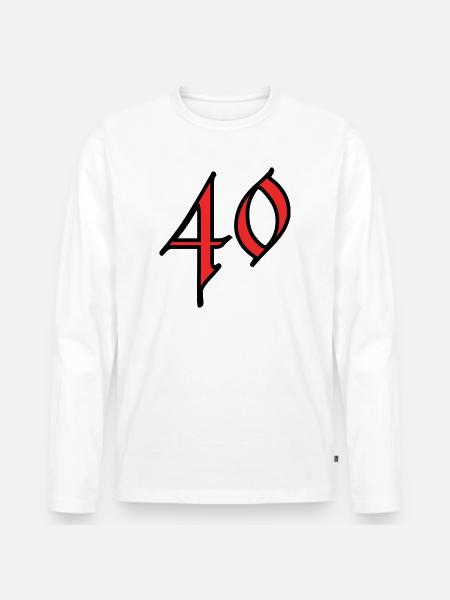 40. 40 YEARS. 40th ANNIVERSARY. 40 YEARS ANNIVERSARY. - Men's Premium Organic Long Sleeve Shirt - white
