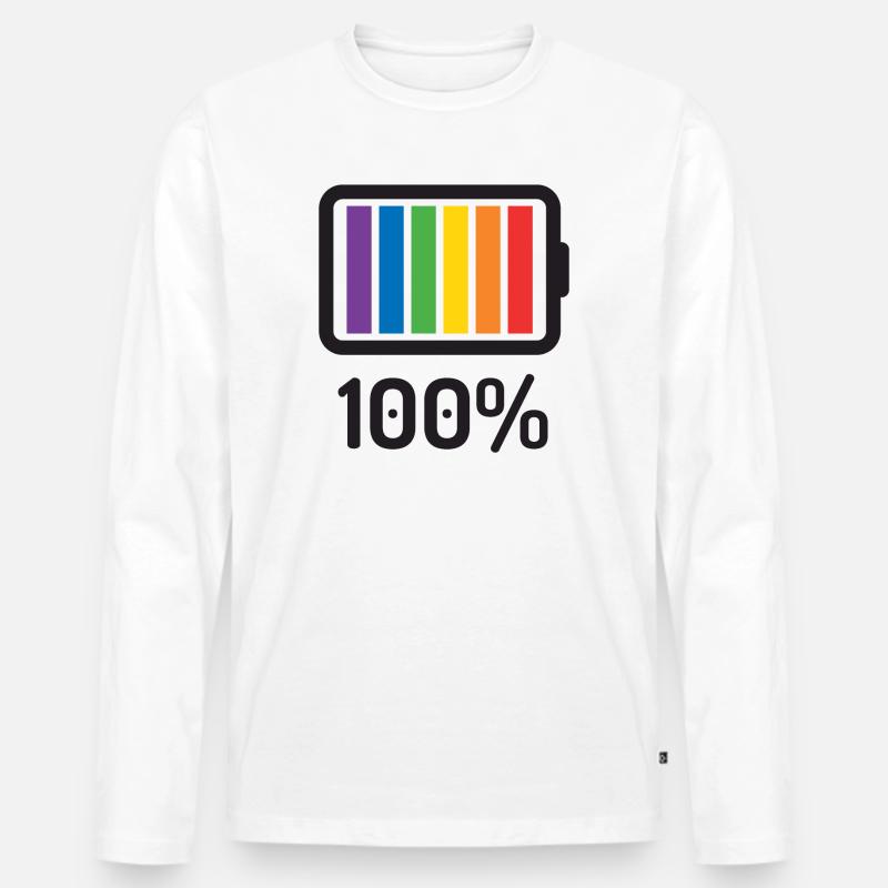 LGBT Pride Monat - 100% queer - Männer Premium Bio Langarmshirt - Weiß