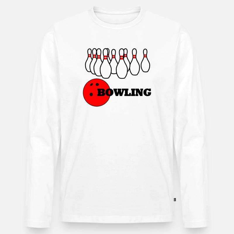 Bowling-Logo - Männer Premium Bio Langarmshirt - Weiß