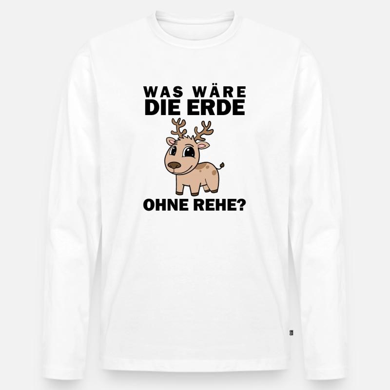 Reh Spruch Sprüche - Männer Premium Bio Langarmshirt - Weiß