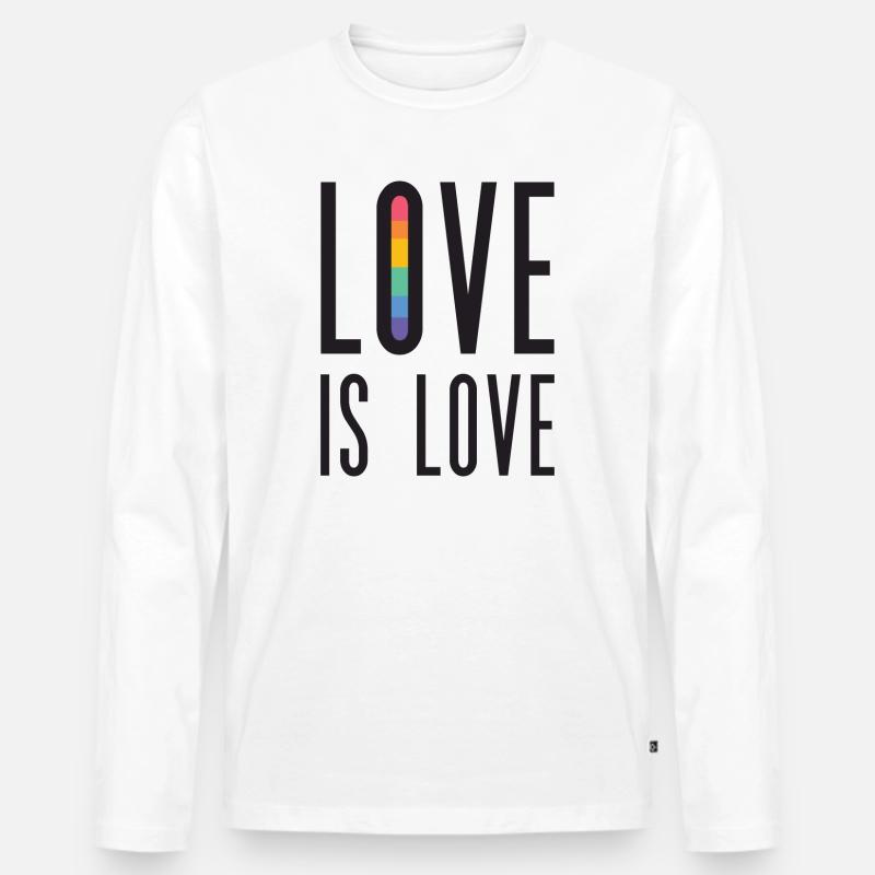 LGBT Pride Month - Liebe ist Liebe - Männer Premium Bio Langarmshirt - Weiß