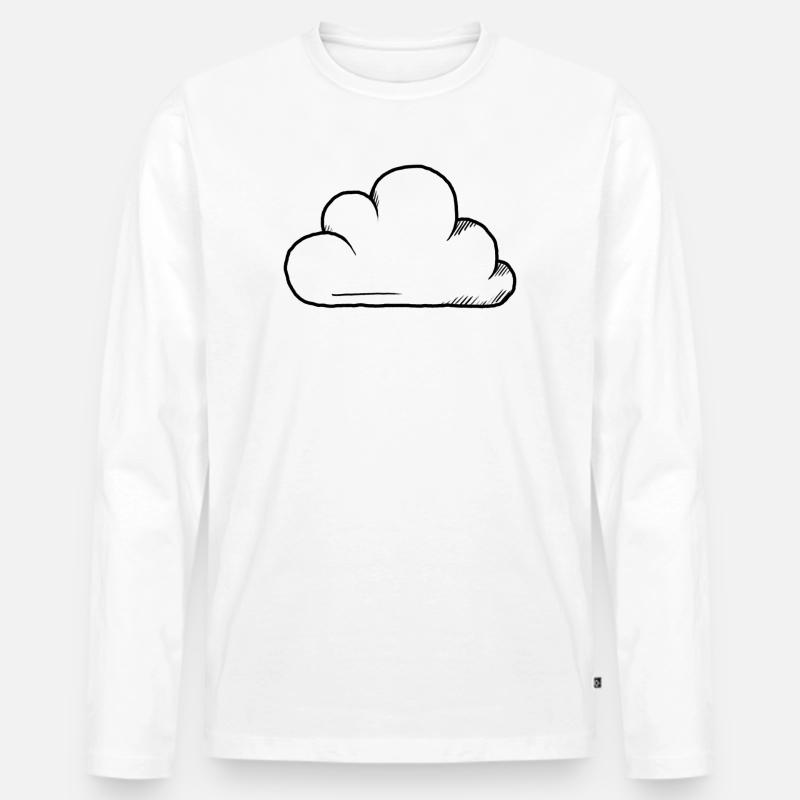 Cloud-Design - Männer Premium Bio Langarmshirt - Weiß