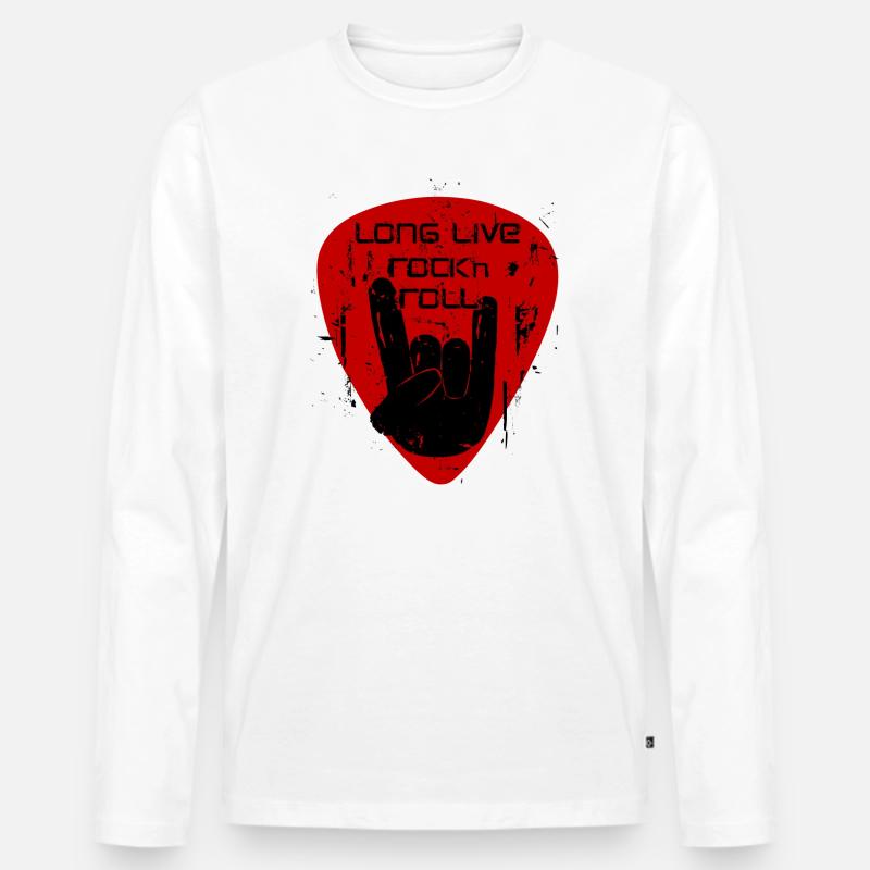 Lang lebe Rock'n'Roll - Männer Premium Bio Langarmshirt - Weiß
