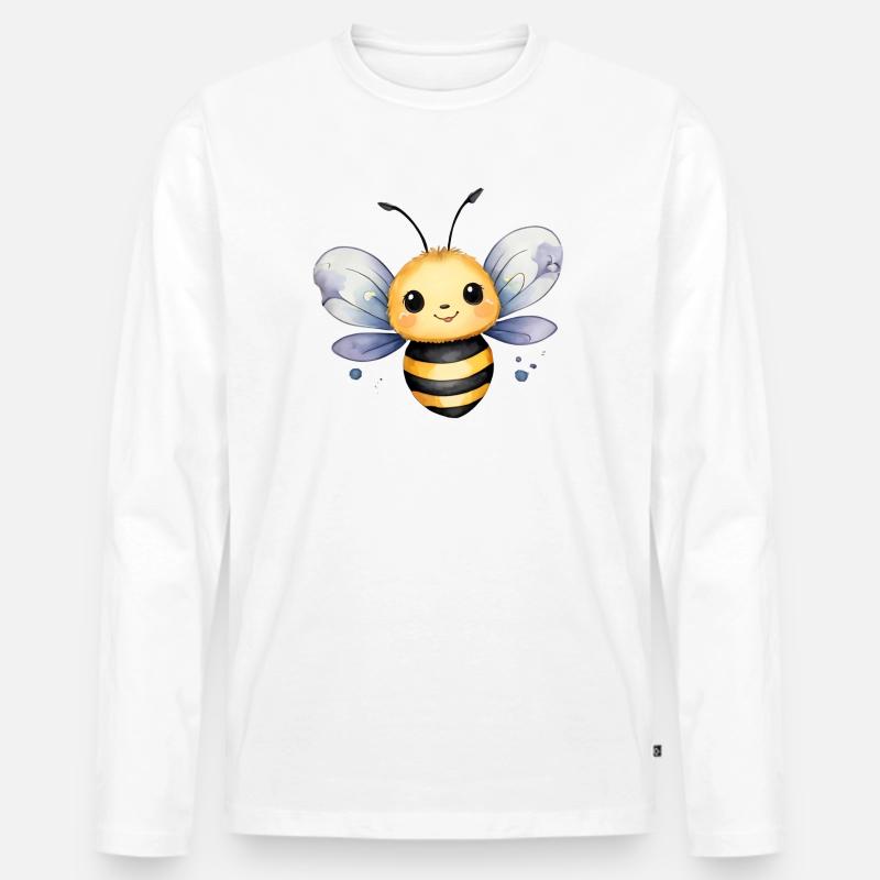 Kleines Bienchen - Männer Premium Bio Langarmshirt - Weiß