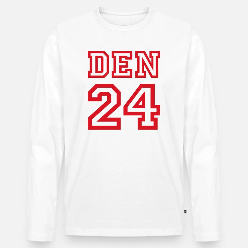 Denmark Dänemark - Männer Premium Bio Langarmshirt - Weiß