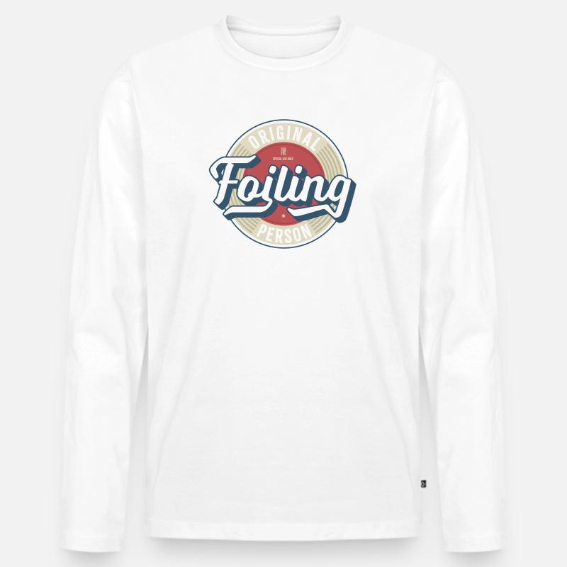 Foiling Label - Männer Premium Bio Langarmshirt - Weiß