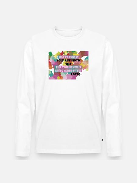 Who am I? LGBTQ+? - Men's Premium Organic Long Sleeve Shirt - white