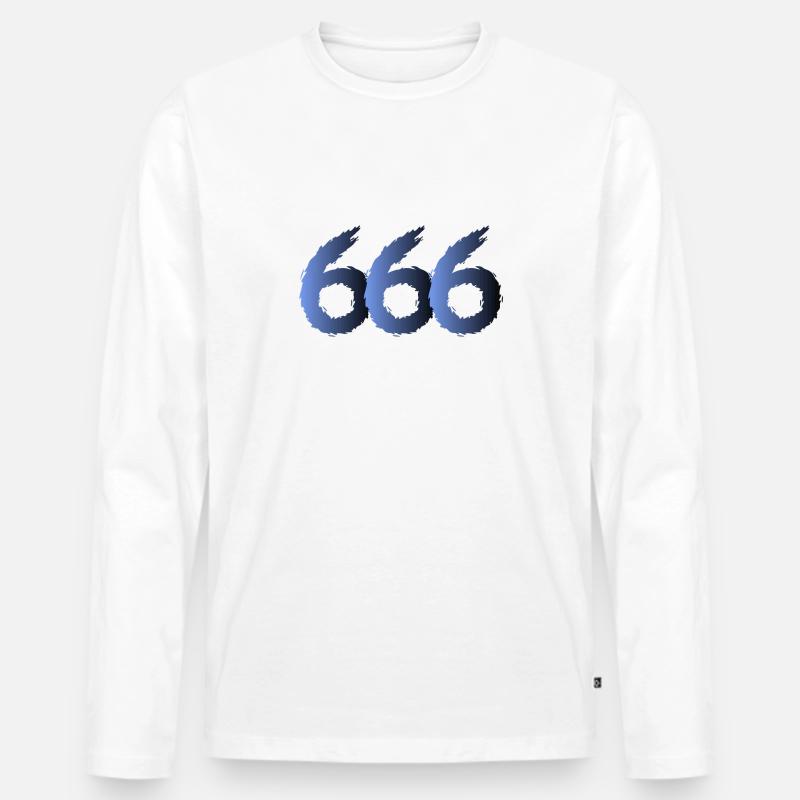 666 Satan Symbol - Devil - Evil - Men's Premium Organic Long Sleeve Shirt - white