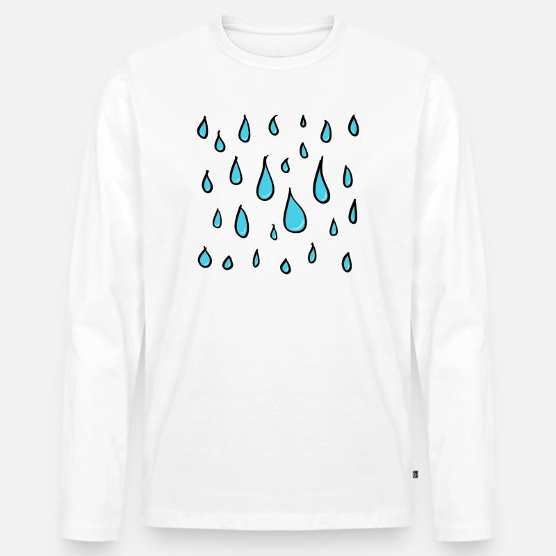 water drop - Männer Premium Bio Langarmshirt - Weiß