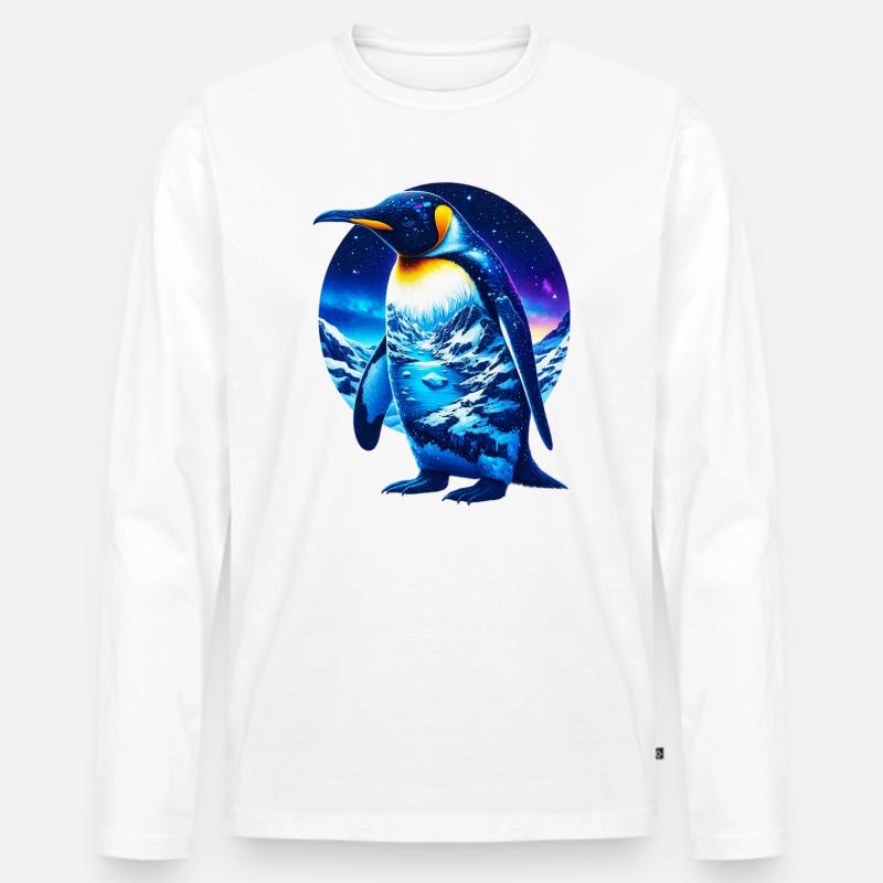 Pinguin - Männer Premium Bio Langarmshirt - Weiß
