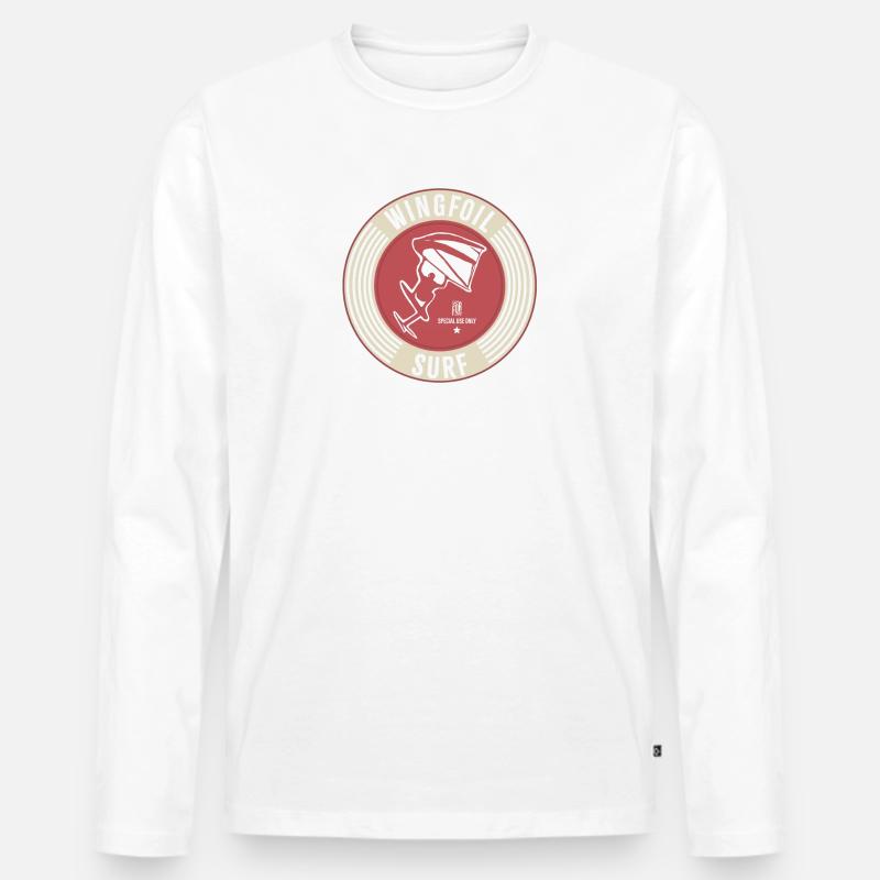 Label Wingfoil Surf-Label - Männer Premium Bio Langarmshirt - Weiß