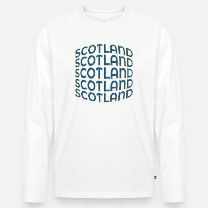 SCHOTTLAND GROSSBRITANNIEN - Männer Premium Bio Langarmshirt - Weiß