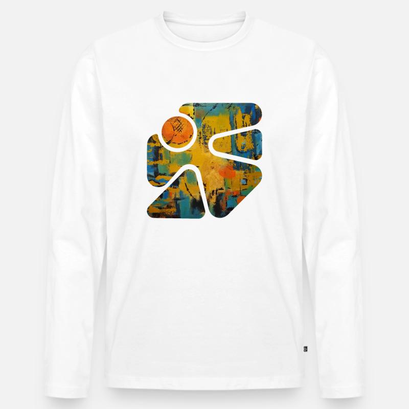 Bunte Straßenkunst - Männer Premium Bio Langarmshirt - Weiß