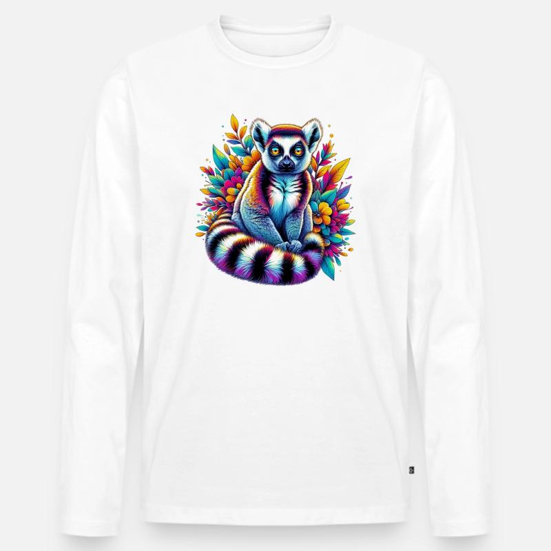 Lemur - Männer Premium Bio Langarmshirt - Weiß