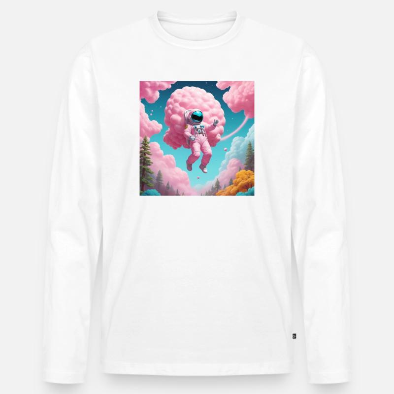 Astronaut - Männer Premium Bio Langarmshirt - Weiß