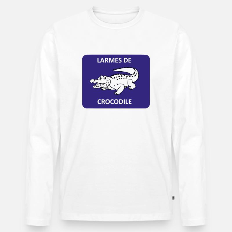 Krokodilstränen - Männer Premium Bio Langarmshirt - Weiß